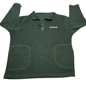 Vintage Michigan State Spartans Fleece Pullover 1/4 Zip Womens XL Sweater